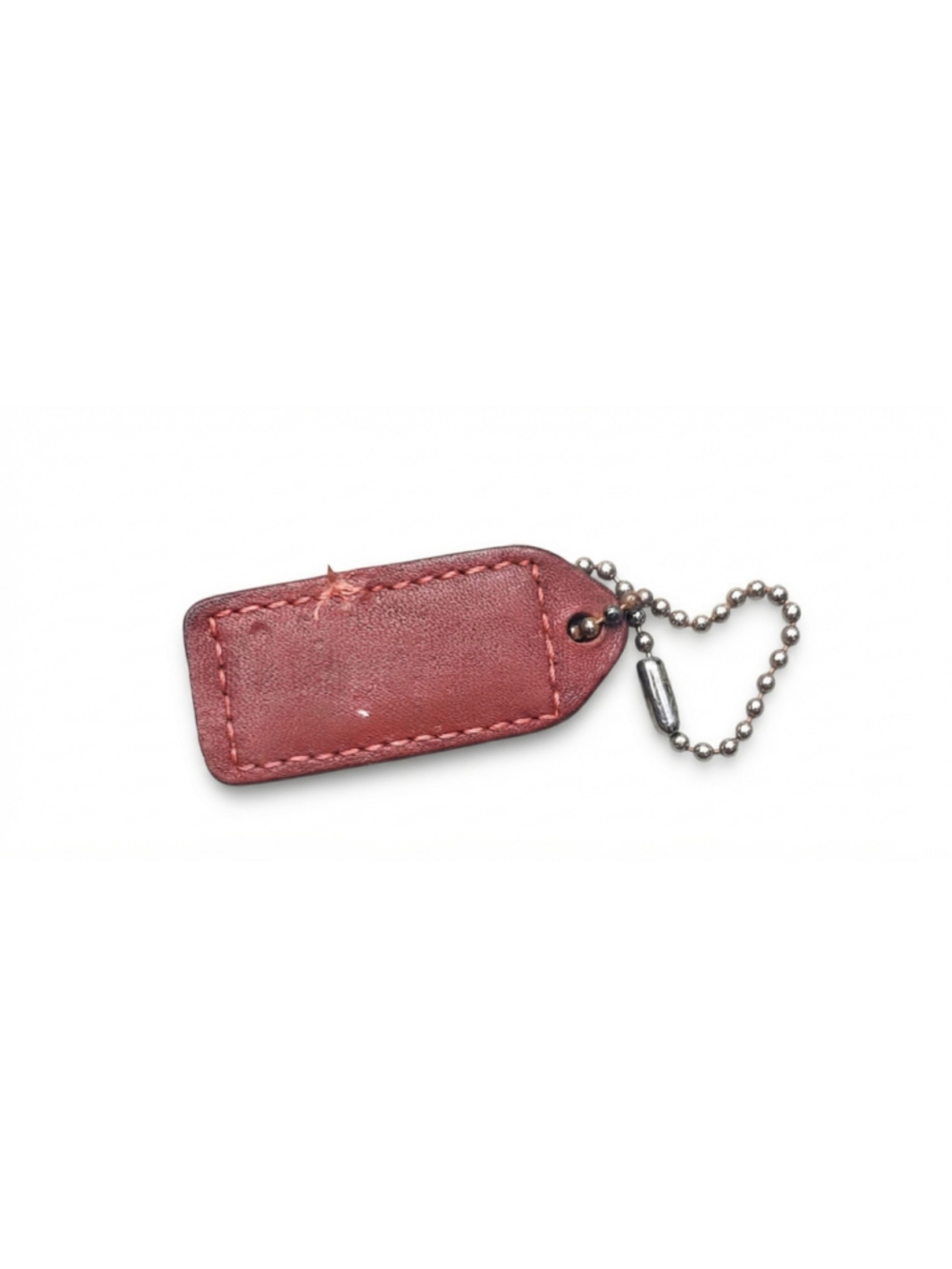 Coach Burgandy/Red Leather hangtag bag charm '2x'1 - Picture 2 of 3